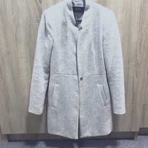 Zara Basic Light Grey Fitted Tailored Jacket